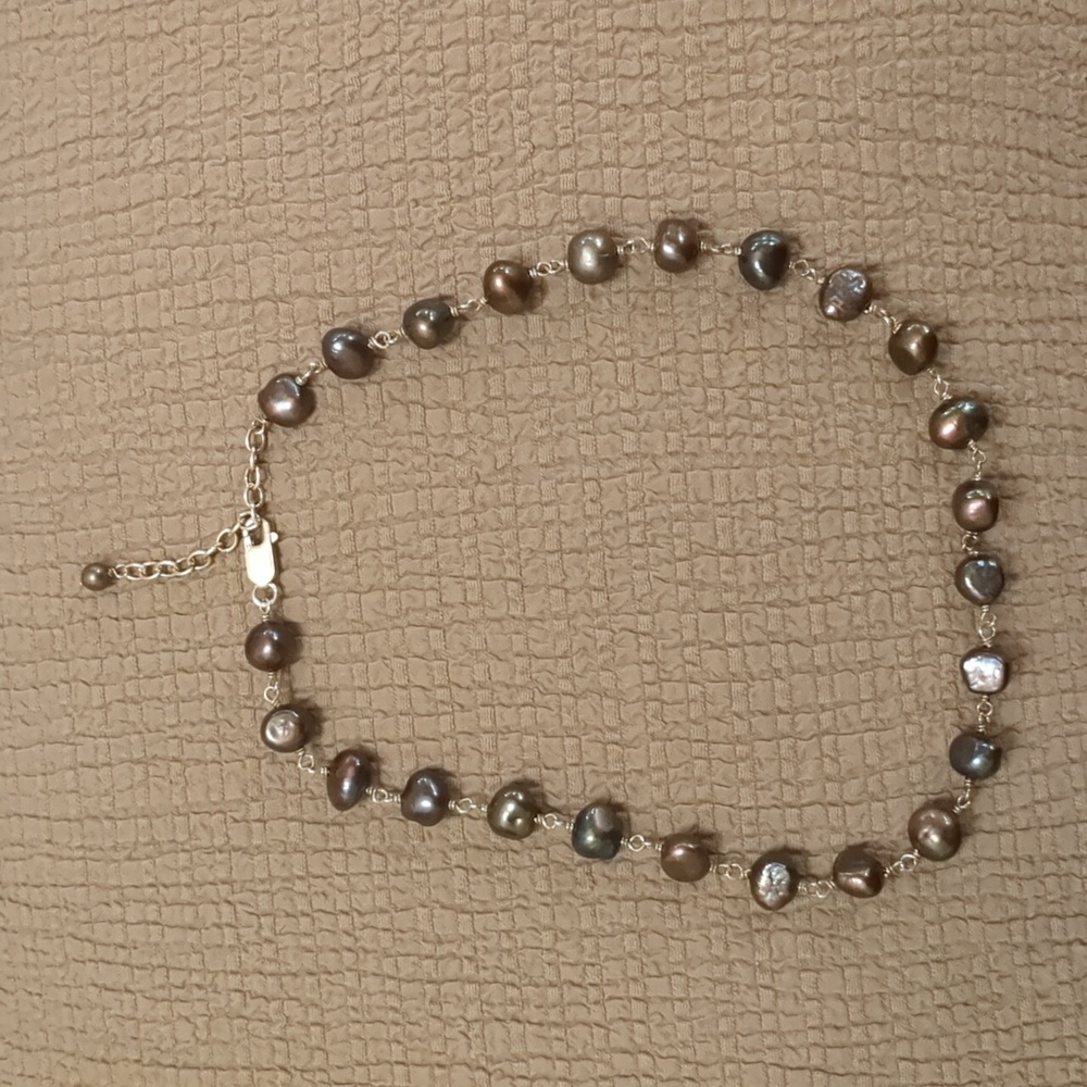 Silpada Sterling Silver purple gray iridescent pearls.